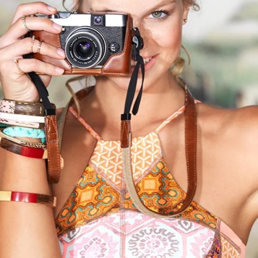 Maaji Small S Orange Pink Patchwork Sweetest Spot Halter Bikini Top Revolve Boho - Picture 2 of 6